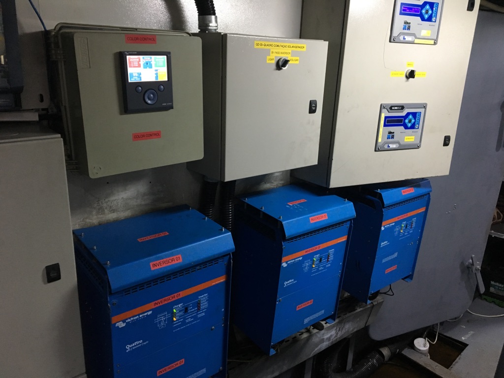 Sala elétrica inversores color control chave bateriaxgerador
