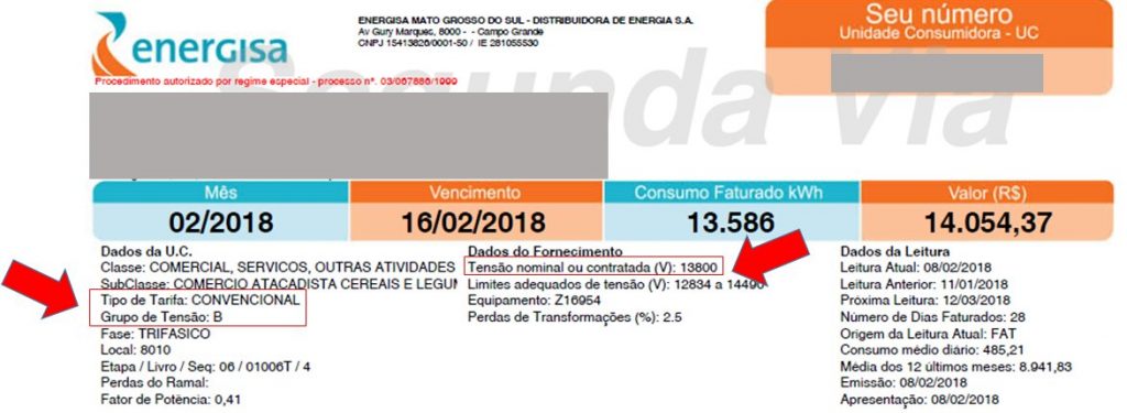Consumidores do grupo A faturados como grupo B Conta de energia da Energisa