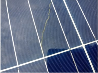 Figura 6: Descoloração do módulo fotovoltaico (Duerr, 2016)