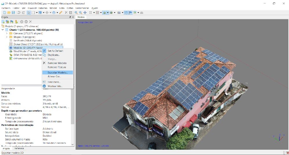 Figura 7: Modelo 3D construído no software Agisoft Metashape