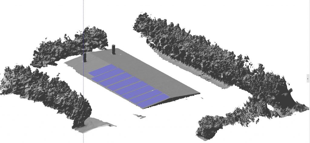 Figura 6: Modelo 3D usado no PVSyst para a análise de sombreamento