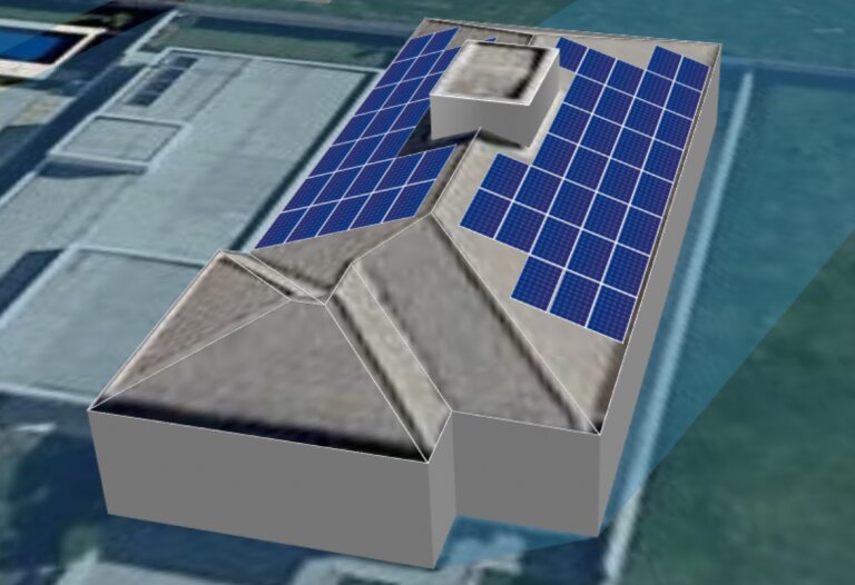 Figura 13: Visualização 3D do projeto com a inserção de módulos finalizada.