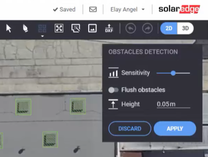Detecção automática de obstáculos no SolarEdge Designer