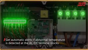 Sensores de temperatura nos terminais CC e CA do Synergy Manager garantem máxima segurança para o sistema fotovoltaico
