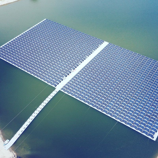 Usina solar fotovoltaica flutuante instalada na Polônia. Fonte: imagem fornecida por Growatt