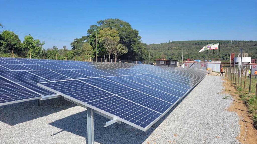 Sistema de energia solar utilizado na PPP. Foto: Reprodução