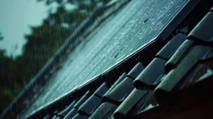 Telhado com placas solares