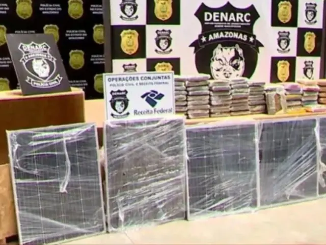 Drogas escondidas em carga de painéis solares são apreendidas pela polícia
